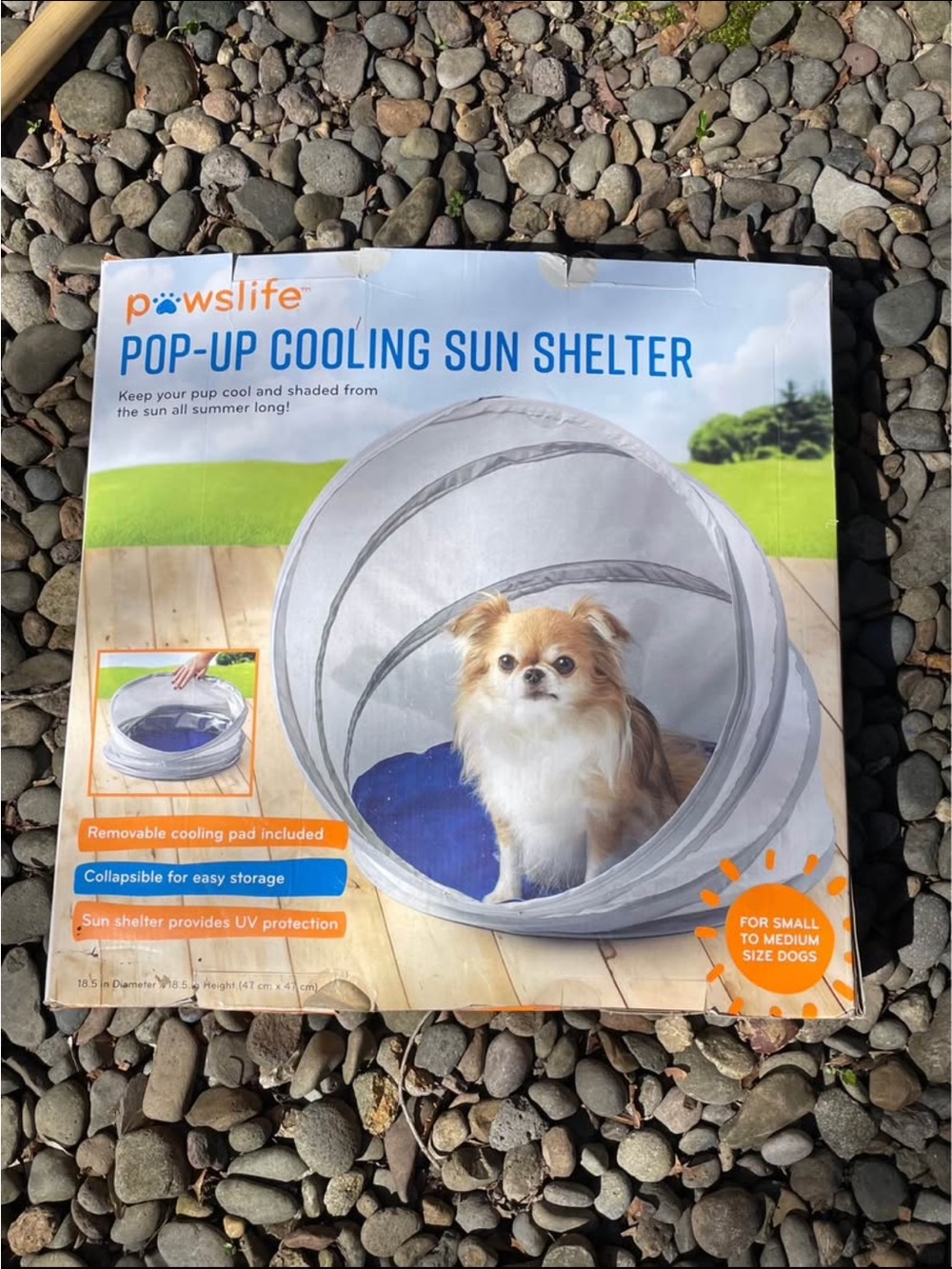 Like New Portable Pop Up Doggie Cooling Sun Cover Shelter In Gray
